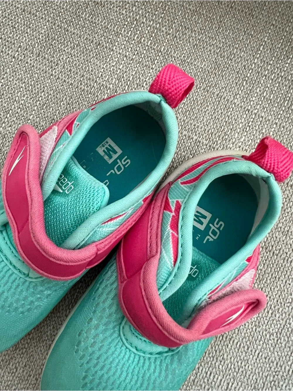 Speedo Kids Aqua and Coral Slip-On Water Shoes
